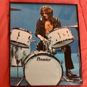 Roger Taylor Drummer for QUEEN BAND 8X10 Framed Photo Vintage 1970s